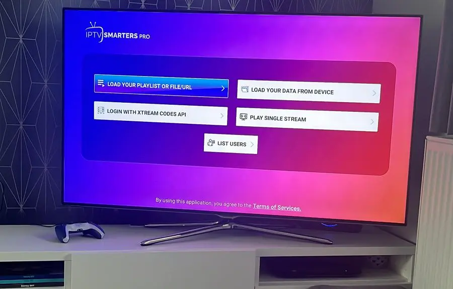 IPTV player settings screen with stream format and player engine options