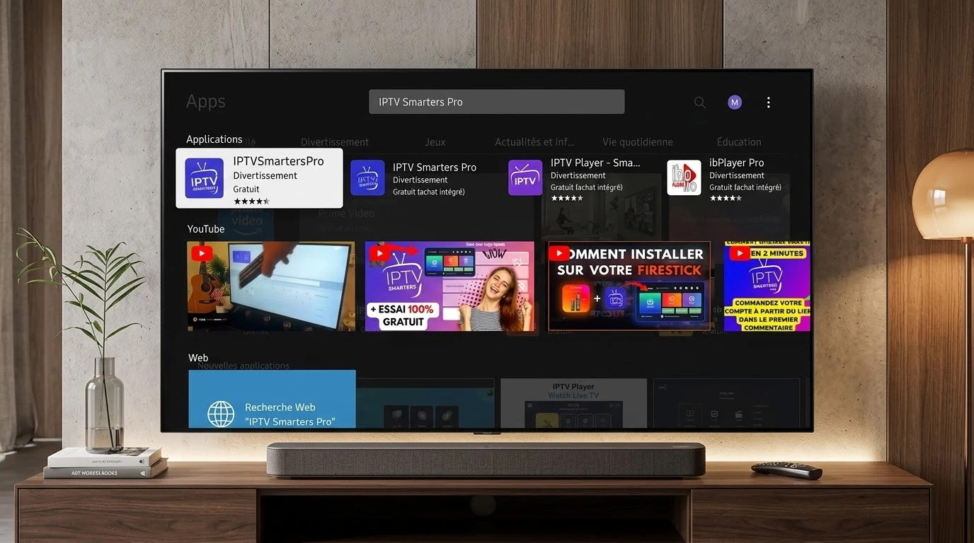 LG Content Store search results for an IPTV player app