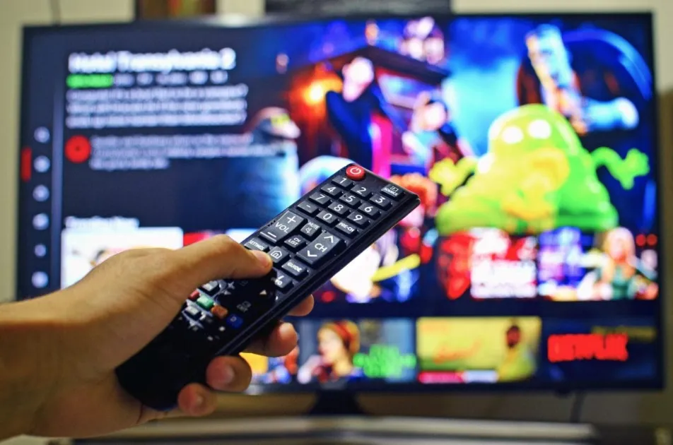 Samsung Smart TV showing its home screen with the app row